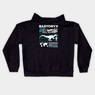 Baryonyx data sheet Kids Hoodie